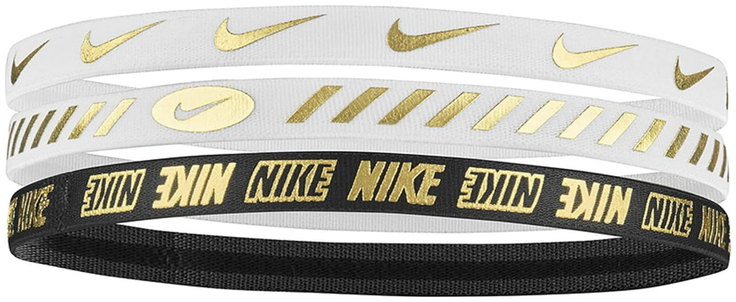 Пов'язка на голову Nike W HEADBANDS 3.0 3 PK METALLIC білий, чорний Уні One Size N.100.4527.112.OS