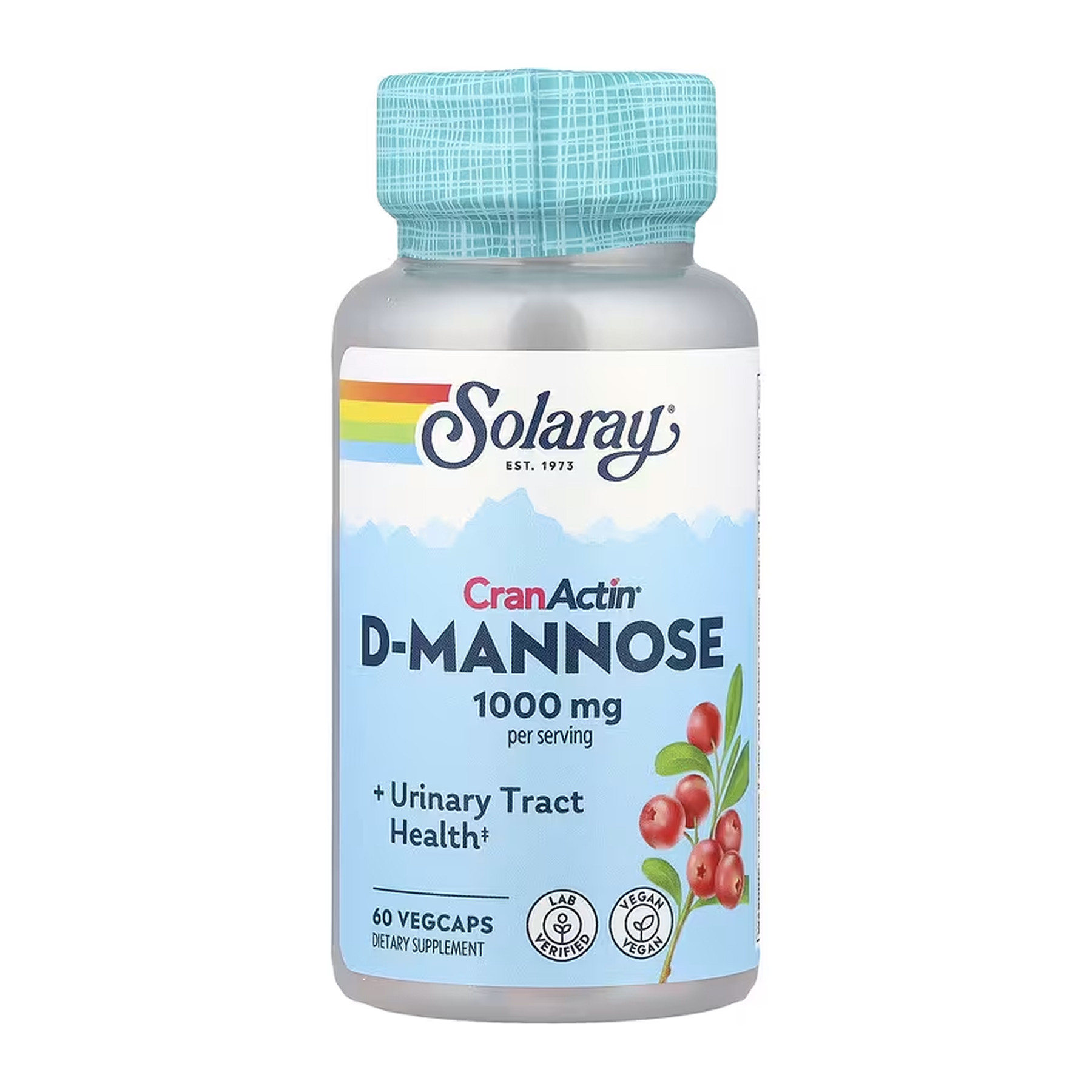 Капсули Solaray CranActin D-Mannose 1000mg - 60 vcaps 2023-10-5844