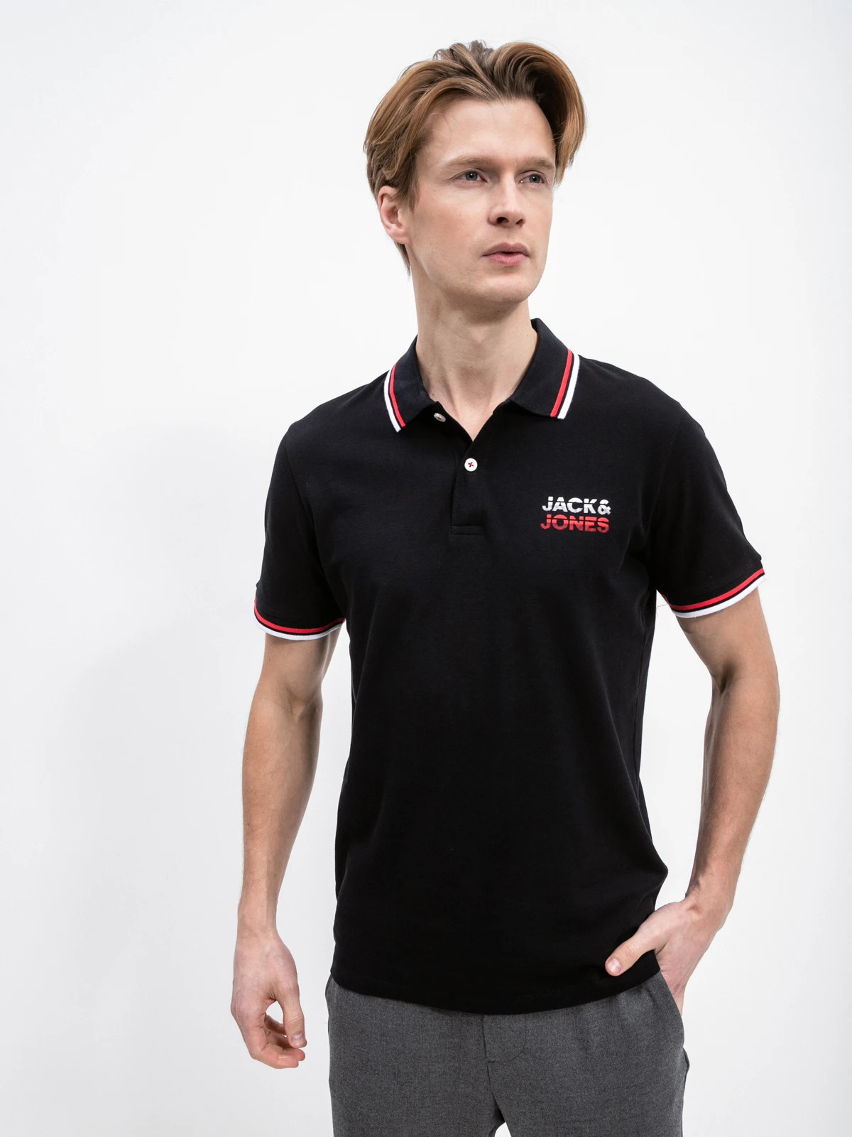Поло JJATLAS POLO SS 12221012-Black Jack&Jones L Чорний 12221012-Black