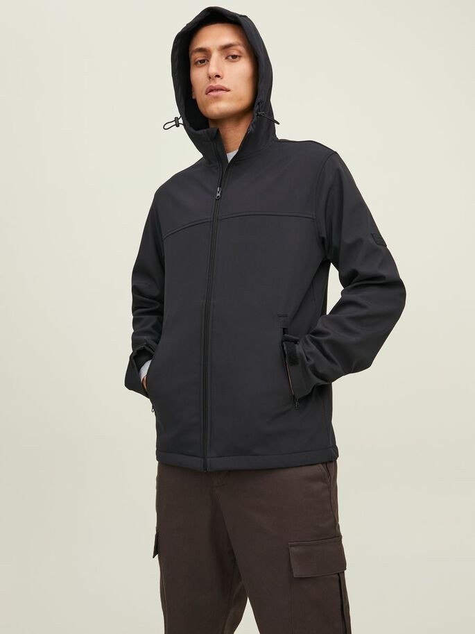 Куртка JJEMARVIN HOOD SOFTSHELL NOOS 12212363-Black Jack&Jones M Чорний 12212363-Black