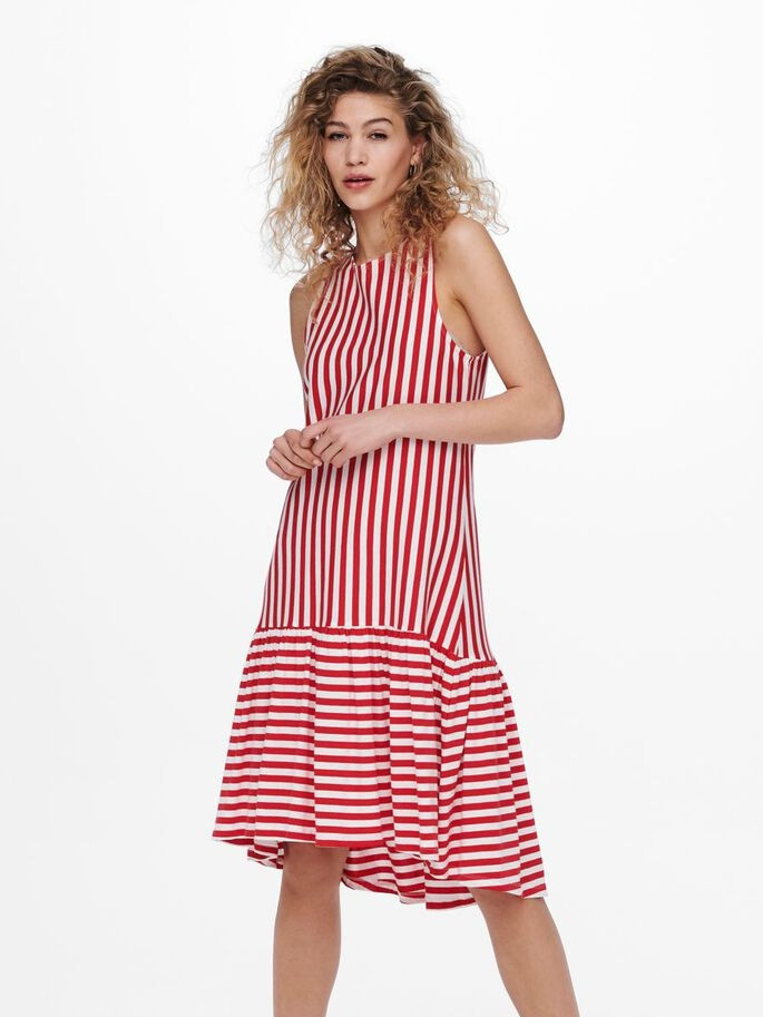 Сукня ONLFIONA LIFE S/L DRESS JRS 15230776 Cloud Dancer-HIGH RISK RED ONLY L Червоний 15230776CloudDancer-HIGH