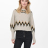 Пуловер ONLSMILA LIFE L/S PULLOVER KNT 15244145-Pumice Stone-Pattern:W. EARTH COLOURS ONLY L Бежевий 15244145-PUMICE STONE-PAT