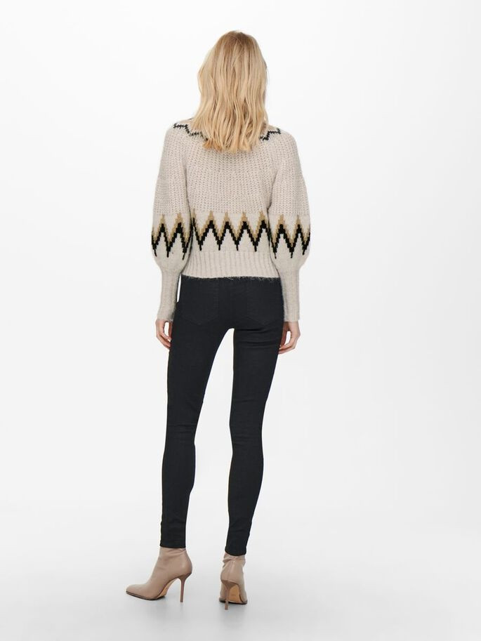 Пуловер ONLSMILA LIFE L/S PULLOVER KNT 15244145-Pumice Stone-Pattern:W. EARTH COLOURS ONLY L Бежевий 15244145-Pumice Stone-Pat