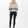 Пуловер ONLSMILA LIFE L/S PULLOVER KNT 15244145-Pumice Stone-Pattern:W. EARTH COLOURS ONLY L Бежевий 15244145-PUMICE STONE-PAT