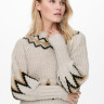 Пуловер ONLSMILA LIFE L/S PULLOVER KNT 15244145-Pumice Stone-Pattern:W. EARTH COLOURS ONLY L Бежевий 15244145-PUMICE STONE-PAT