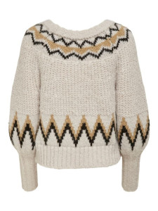 Пуловер ONLSMILA LIFE L/S PULLOVER KNT 15244145-Pumice Stone-Pattern:W. EARTH COLOURS ONLY L Бежевий 15244145-PUMICE STONE-PAT