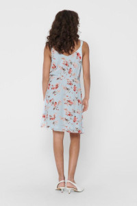 Сукня ONLKARMEN S/L SHORT DRESS AOP WVN NOOS 15157655 Cashmere Blue-ROSE FLOWERS ONLY 34 Блакитний 15157655CASHMEREBLUE-ROSE