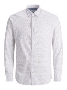 Сорочка JJEPLAIN POPLIN SHIRT L/S AU20 NOOS 12173241 Tango Red Jack&Jones L Білий 12173241TANGORED