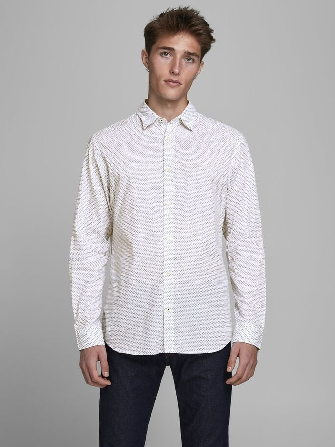 Сорочка JJEPLAIN POPLIN SHIRT L/S AU20 NOOS 12173241 Tango Red Jack&Jones L Білий 12173241TangoRed
