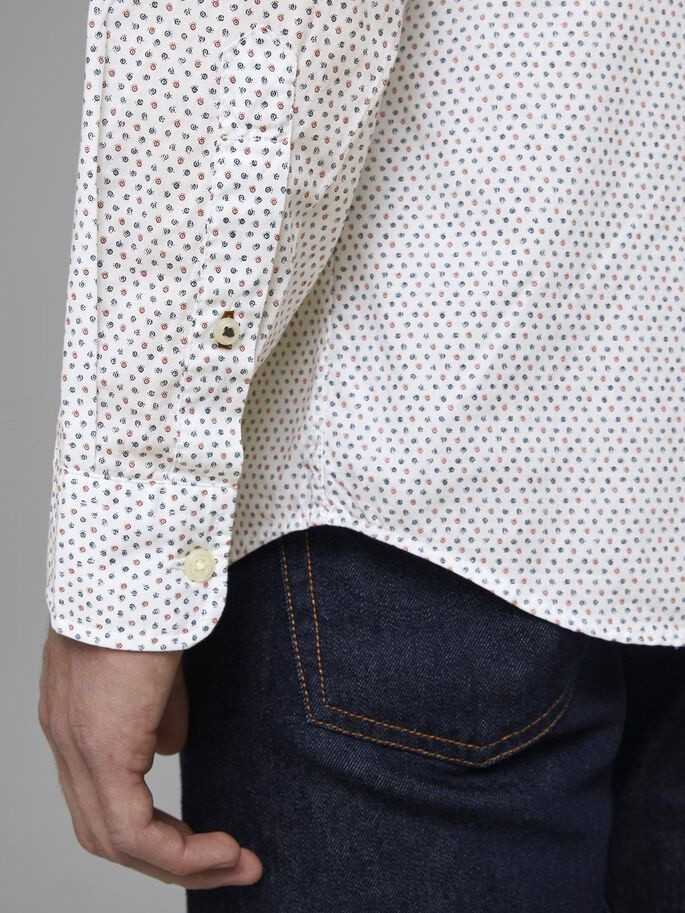 Сорочка JJEPLAIN POPLIN SHIRT L/S AU20 NOOS 12173241 Tango Red Jack&Jones L Білий 12173241TangoRed