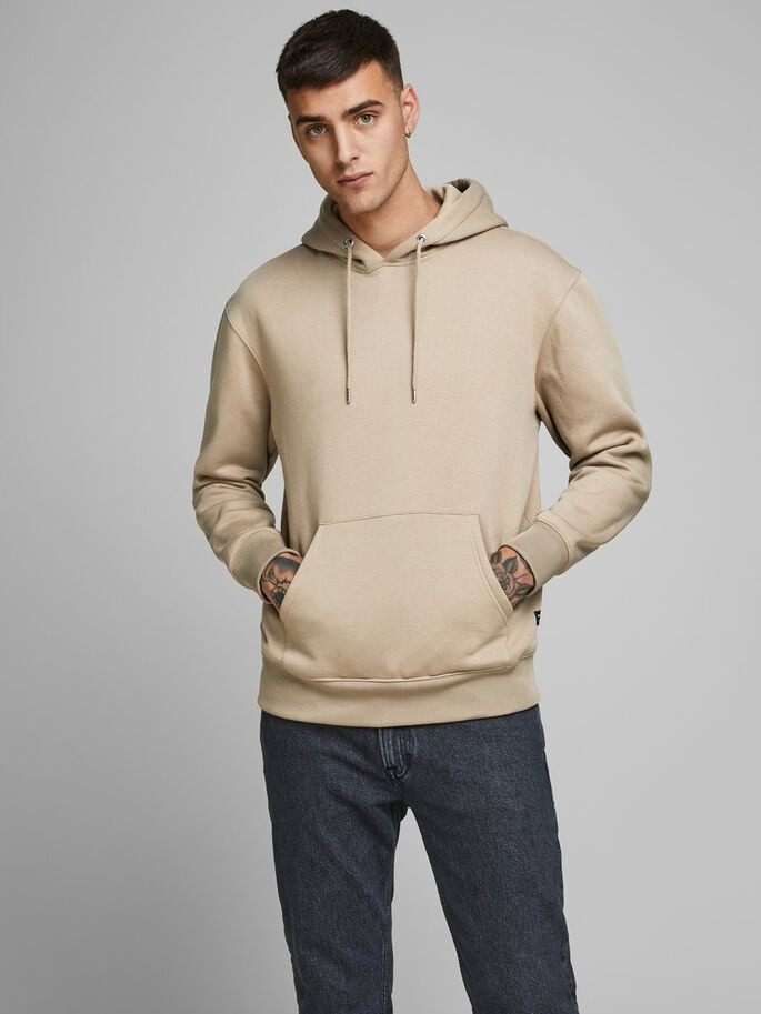 Толстовка JJESOFT SWEAT HOOD NOOS 12161145 Crockery Jack&Jones L Бежевий 12161145Crockery
