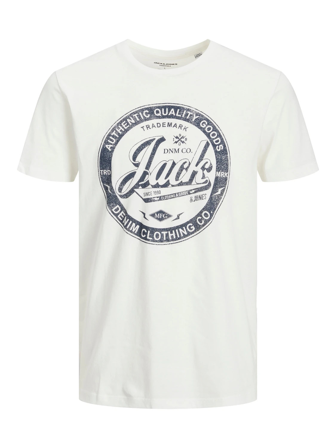Футболка JJEJEANS TEE SS O-NECK NOOS 22/23 12210949-Cloud Dancer Jack&Jones XL Білий 12210949-Cloud Dancer