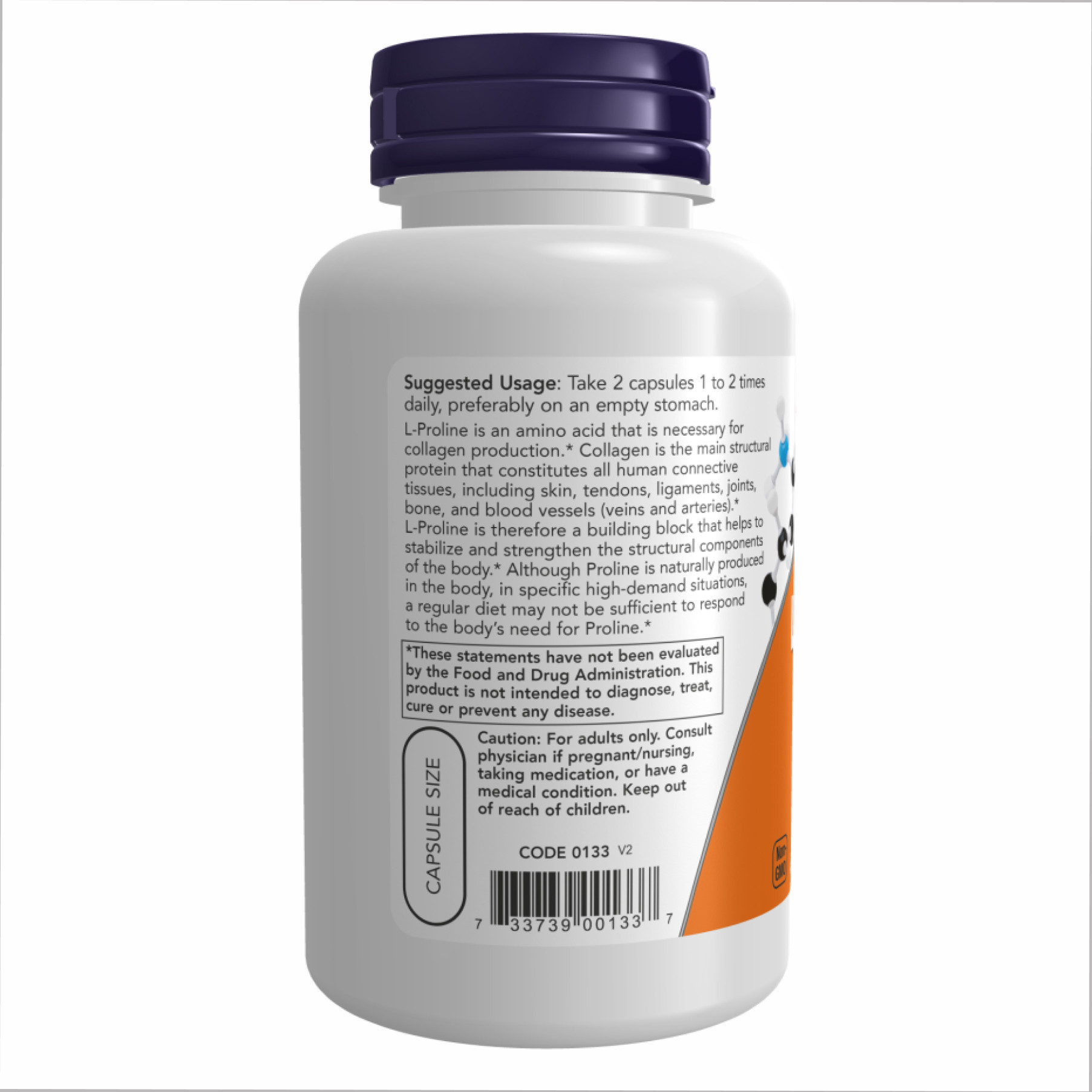 Капсули L-Proline 500mg - 120 vcaps 100-91-5917393-20