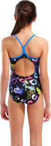Купальник закритий для дівчат Arena GRAFFITI SWIMSUIT LIGHT DROP B чорний, мультиколор дитячий 140 с 010289-580
