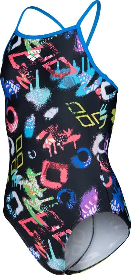 Купальник закритий для дівчат Arena GRAFFITI SWIMSUIT LIGHT DROP B чорний, мультиколор дитячий 140 с 010289-580