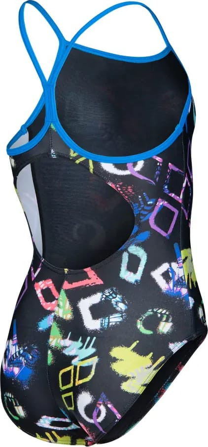 Купальник закритий для дівчат Arena GRAFFITI SWIMSUIT LIGHT DROP B чорний, мультиколор дитячий 140 с 010289-580