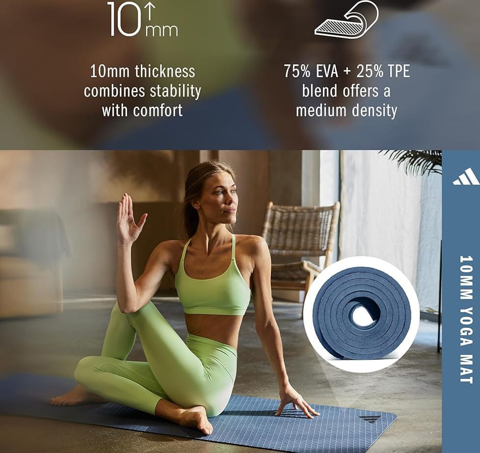 Килимок для йоги Adidas Yoga Mat блакитний Уні 183 х 61 х 1 см ADYG-10003PI