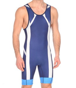 Тріко борцівське Asics Wrestling Singlet синій,білий,блакитний Чол S 157516-0050