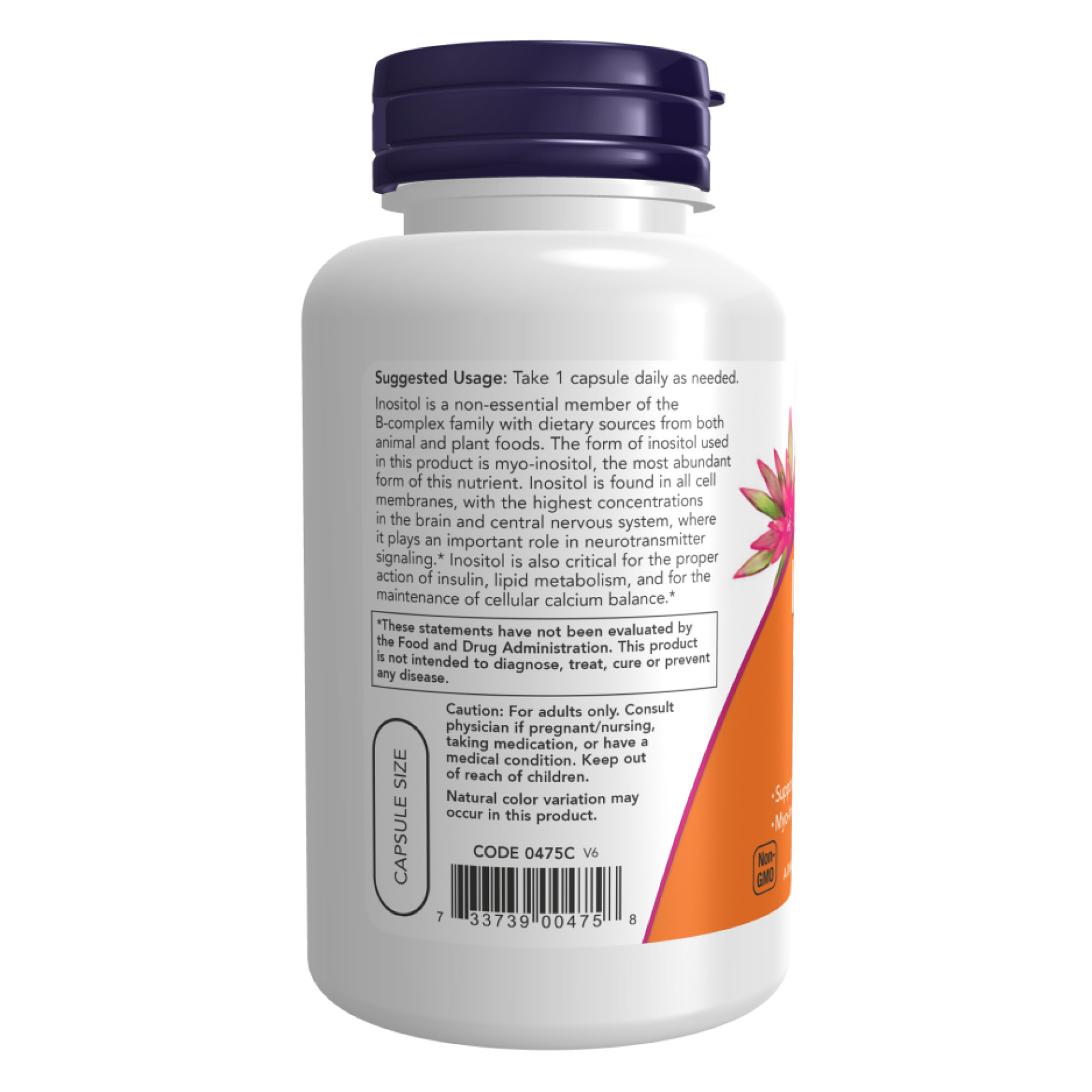 Капсули Inositol 500mg - 100caps 100-74-1287282-20