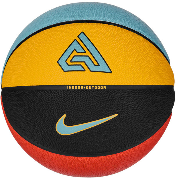 М'яч баскетбольний Nike ALL COURT 2.0 8P G ANTETOKOUNMPO DEFLATED чорний, жовтий, блакитний, червони 454568561