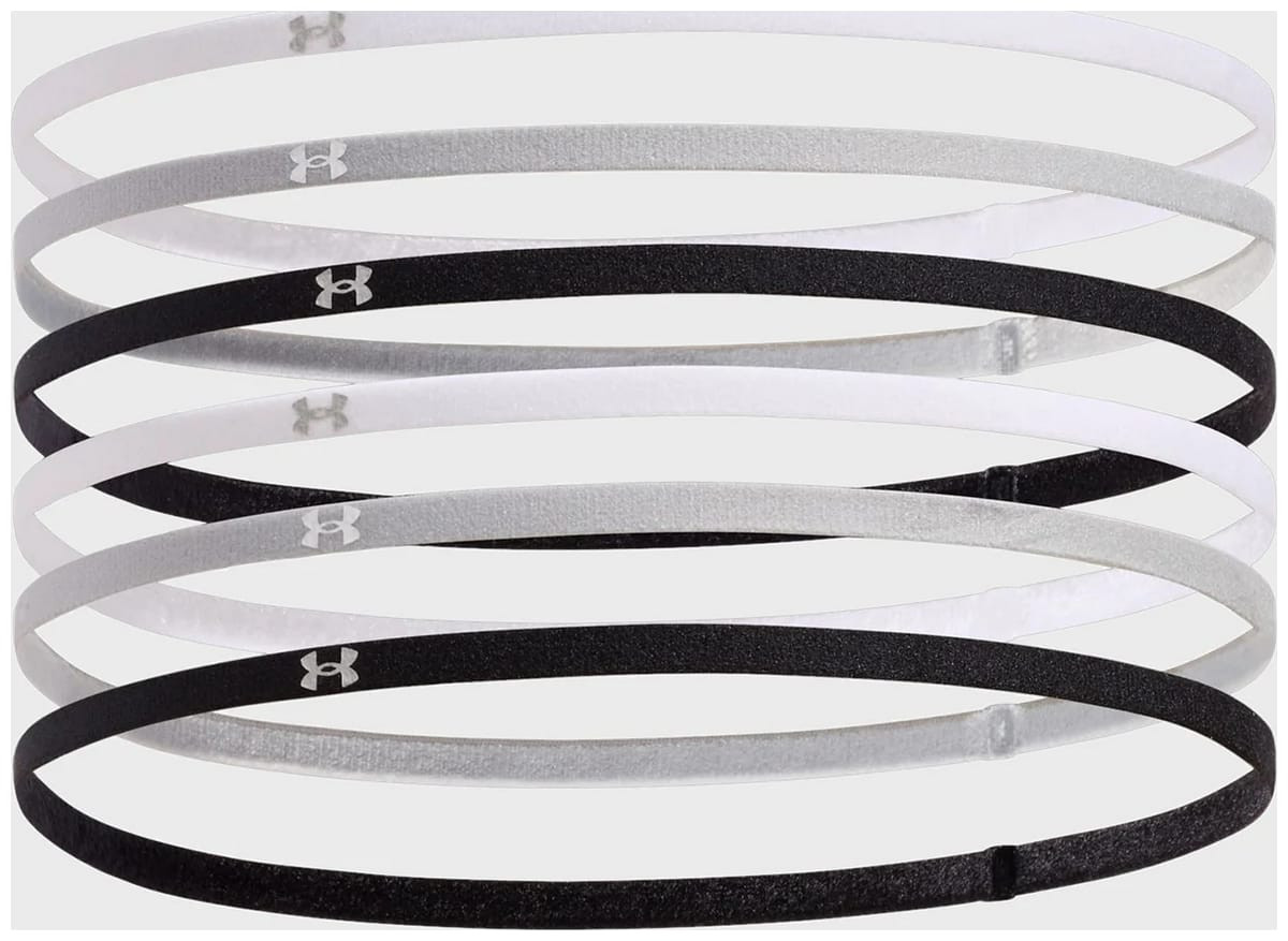 Пов'язка на голову UA W MINI ELASTIC 6PK білий, сірий, чорний Жін One Size 1389932-001