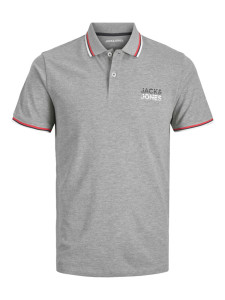 Поло JJATLAS POLO SS 12221012-Light Grey Melange Jack&Jones M Сірий 12221012-LIGHT GREY MELAN