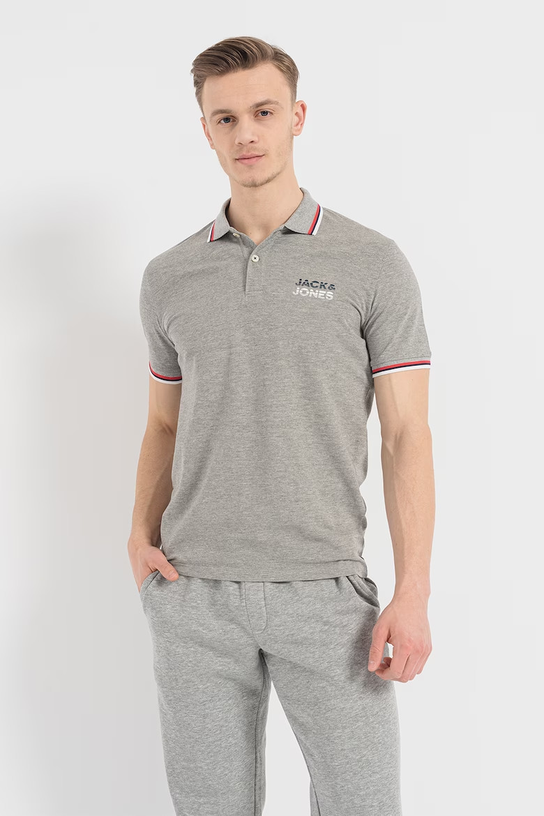 Поло JJATLAS POLO SS 12221012-Light Grey Melange Jack&Jones M Сірий 12221012-Light Grey Melan