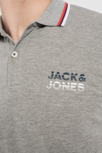 Поло JJATLAS POLO SS 12221012-Light Grey Melange Jack&Jones M Сірий 12221012-LIGHT GREY MELAN