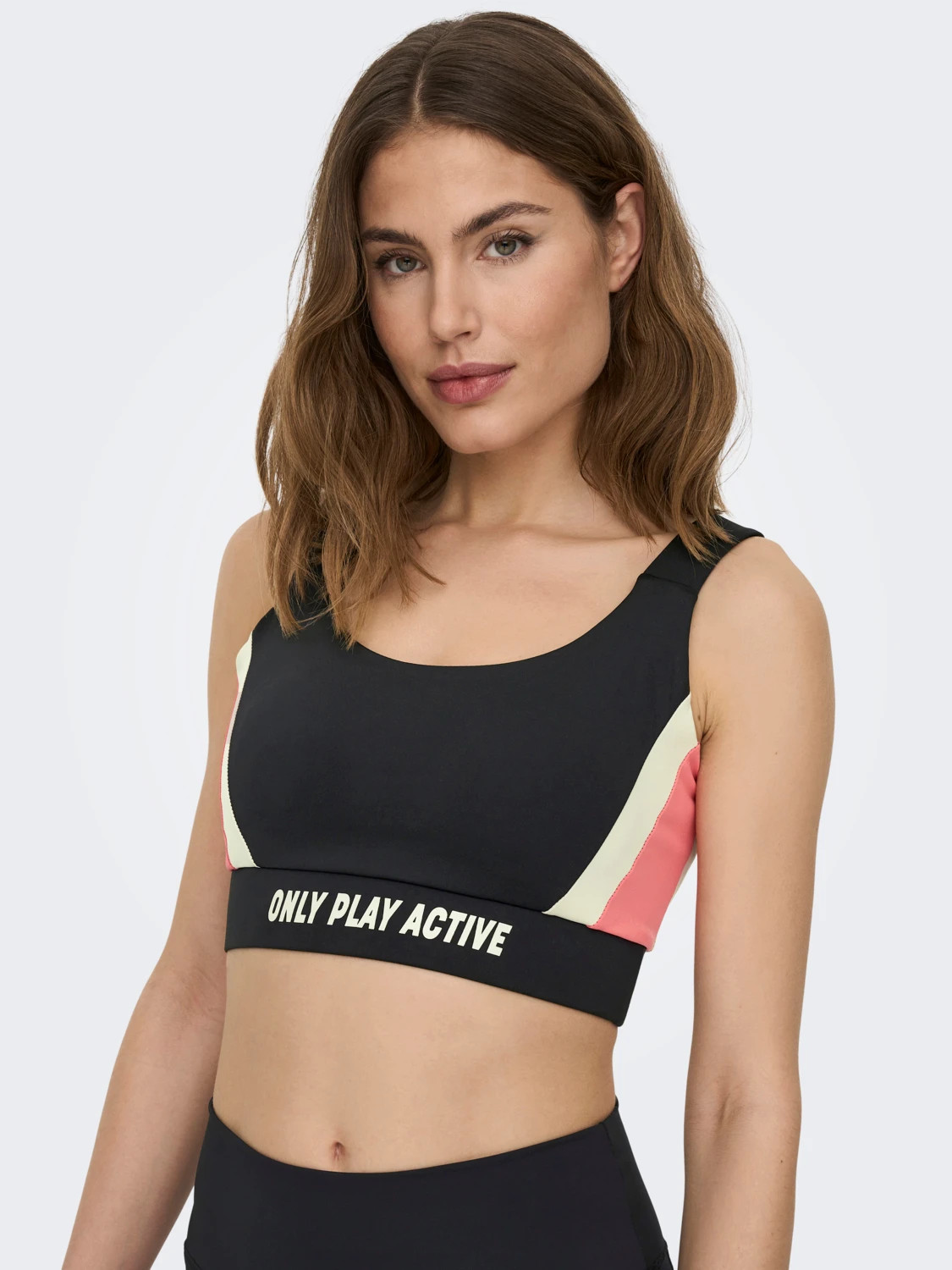 Топ ONPPERI SPORTS BRA 15287813-Black-Detail:w. Sun Kissed Coral ONLY Play M Чорний 15287813-BLACK-DETAIL:W.