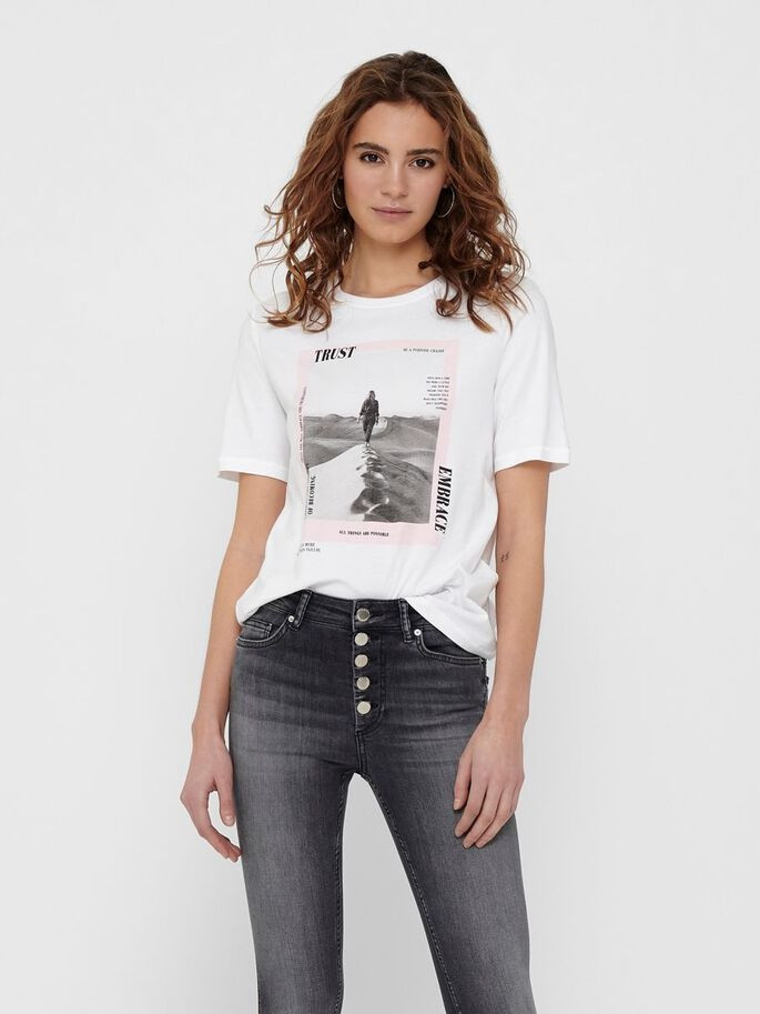 Футболка ONLINDRE LIFE BOXY S/S TRUST BOX JRS 15221374 White TRUST ONLY S Білий 15221374WhiteTRUST