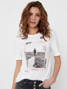 Футболка ONLINDRE LIFE BOXY S/S TRUST BOX JRS 15221374 White TRUST ONLY S Білий 15221374WHITETRUST