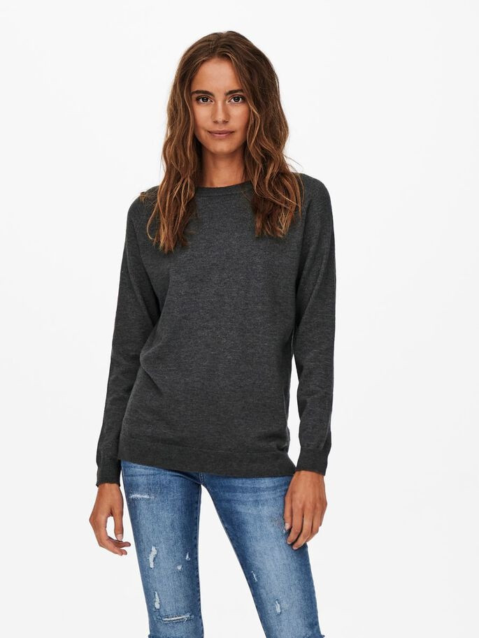 Пуловер ONLYOUNGER L/S PULLOVER KNT 15238340-Dark Grey Melange ONLY M Темно-сірий 15238340-Dark Grey Melang