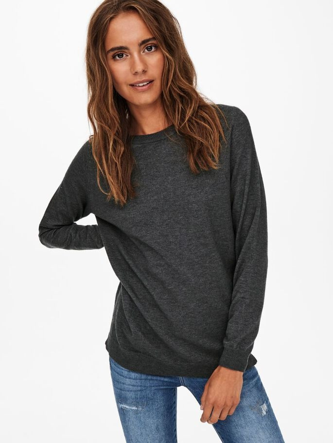 Пуловер ONLYOUNGER L/S PULLOVER KNT 15238340-Dark Grey Melange ONLY M Темно-сірий 15238340-Dark Grey Melang