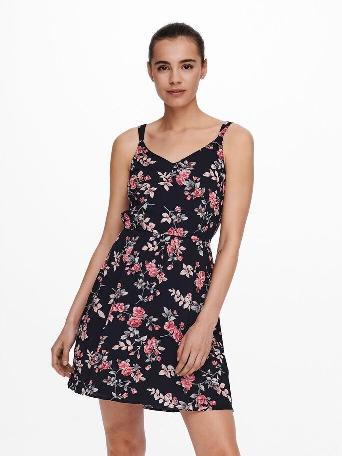 Сукня ONLKARMEN S/L SHORT DRESS AOP WVN NOOS 15157655 Night Sky-ROSE FLOWERS ONLY 34 Темно-синій 15157655NightSky-ROSE FLO