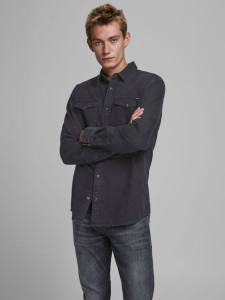 Сорочка JJESHERIDAN SHIRT L/S NOOS 12138115 Black Denim Jack&Jones L Чорний 12138115BLACKDENIM