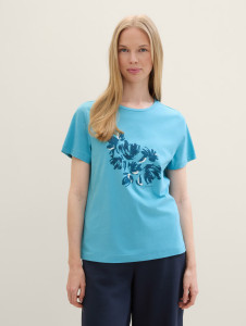 Футболка T-Shirt mit Print 1040544ХХ35313 Tom Tailor L Блакитний 1040544ХХ35313