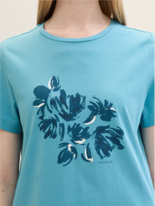 Футболка T-Shirt mit Print 1040544ХХ35313 Tom Tailor L Блакитний 1040544ХХ35313