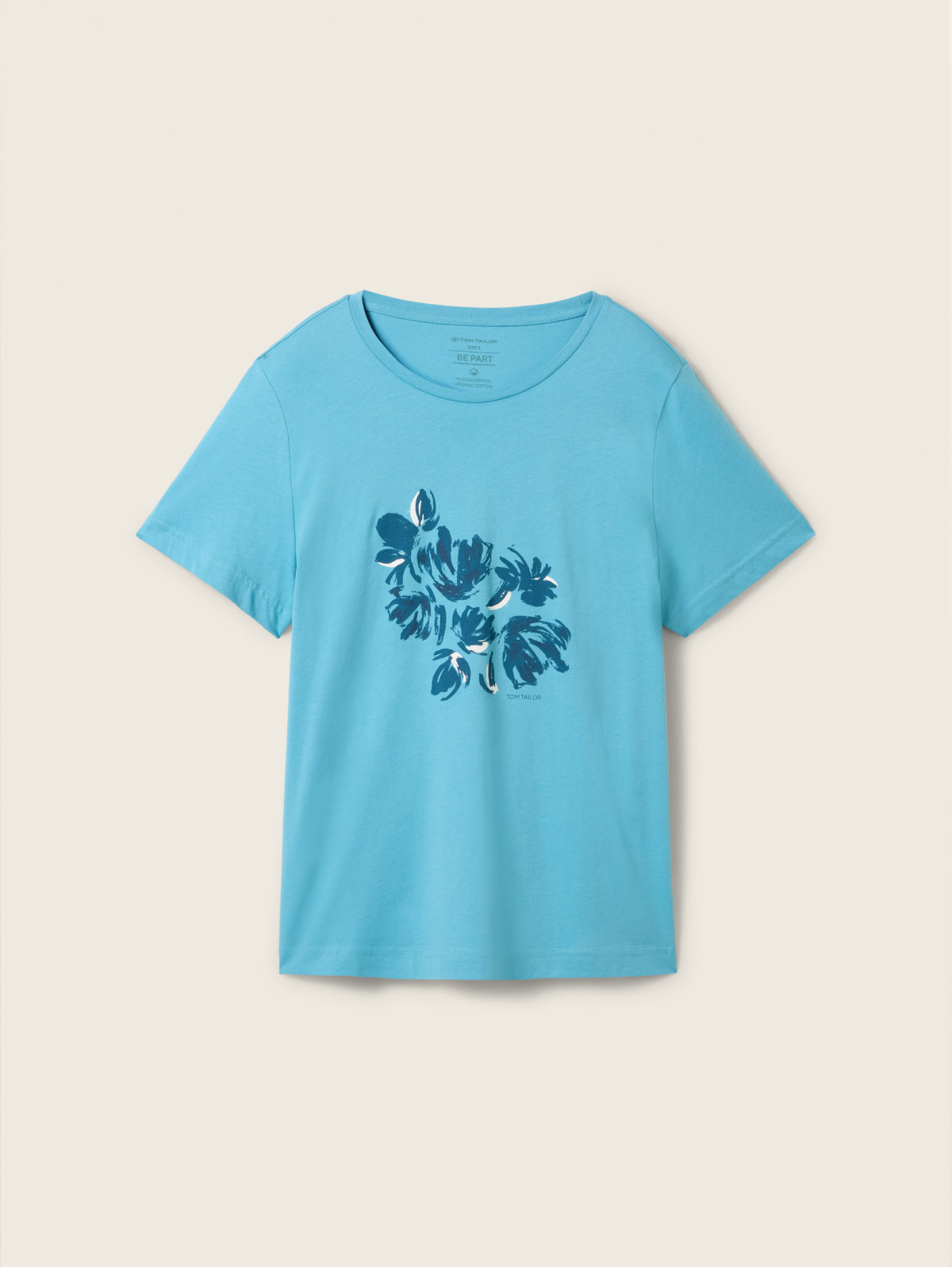 Футболка T-Shirt mit Print 1040544ХХ35313 Tom Tailor L Блакитний 1040544ХХ35313