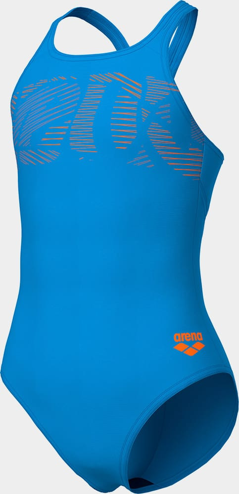 Купальник закритий для дівчат Arena GRAPHIC SWIMSUIT V BACK блакитний 164 см 006680-805