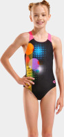 Купальник закритий для дівчат Arena DOTS SWIMSUIT SWIM PRO BACK чорний, рожевий Діт 152 см 010745-559