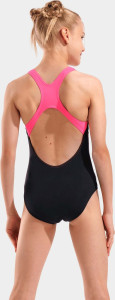 Купальник закритий для дівчат Arena DOTS SWIMSUIT SWIM PRO BACK чорний, рожевий Діт 152 см 010745-559