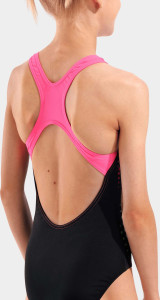 Купальник закритий для дівчат Arena DOTS SWIMSUIT SWIM PRO BACK чорний, рожевий Діт 152 см 010745-559
