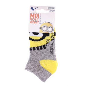 Шкарпетки MINIONS SOCKS 2P сірий, білий Діт 27-30, арт.36775-1 36775-1