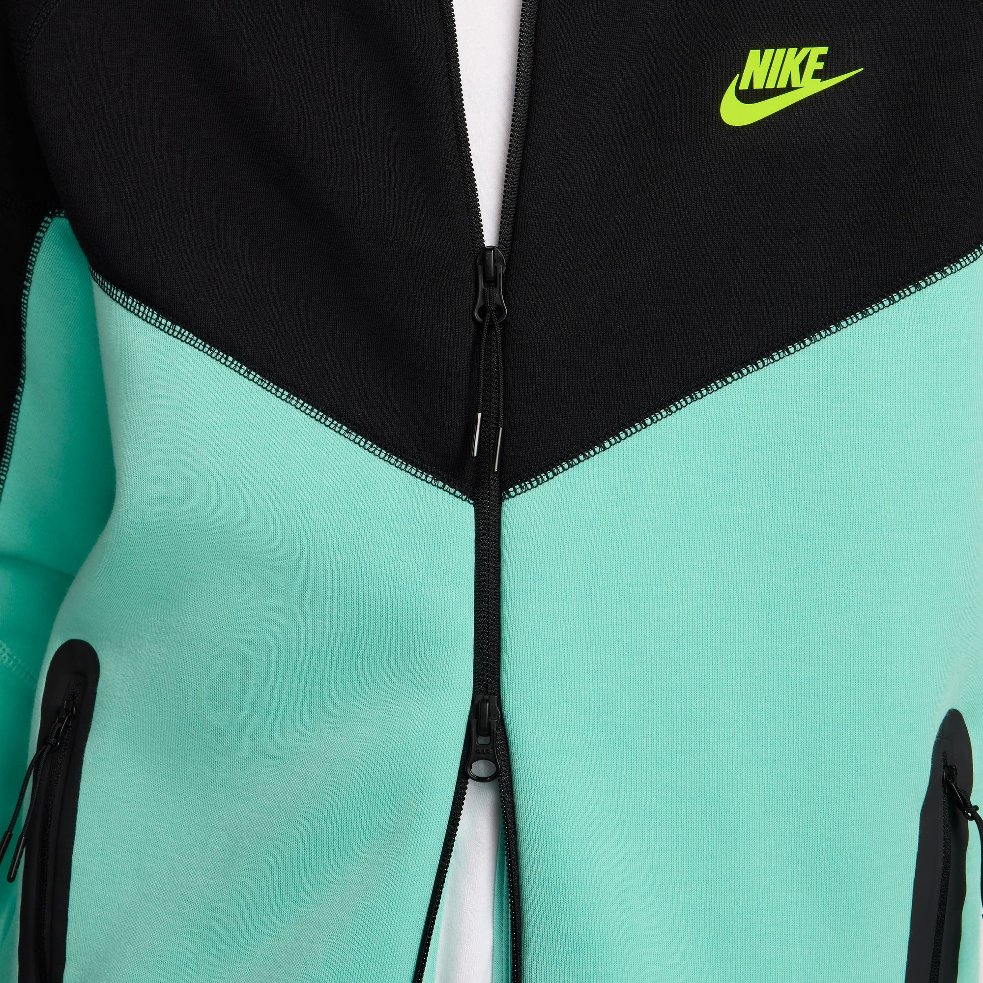 Худі Nike Tech Fleece (чорно-салатове) HF4432-349