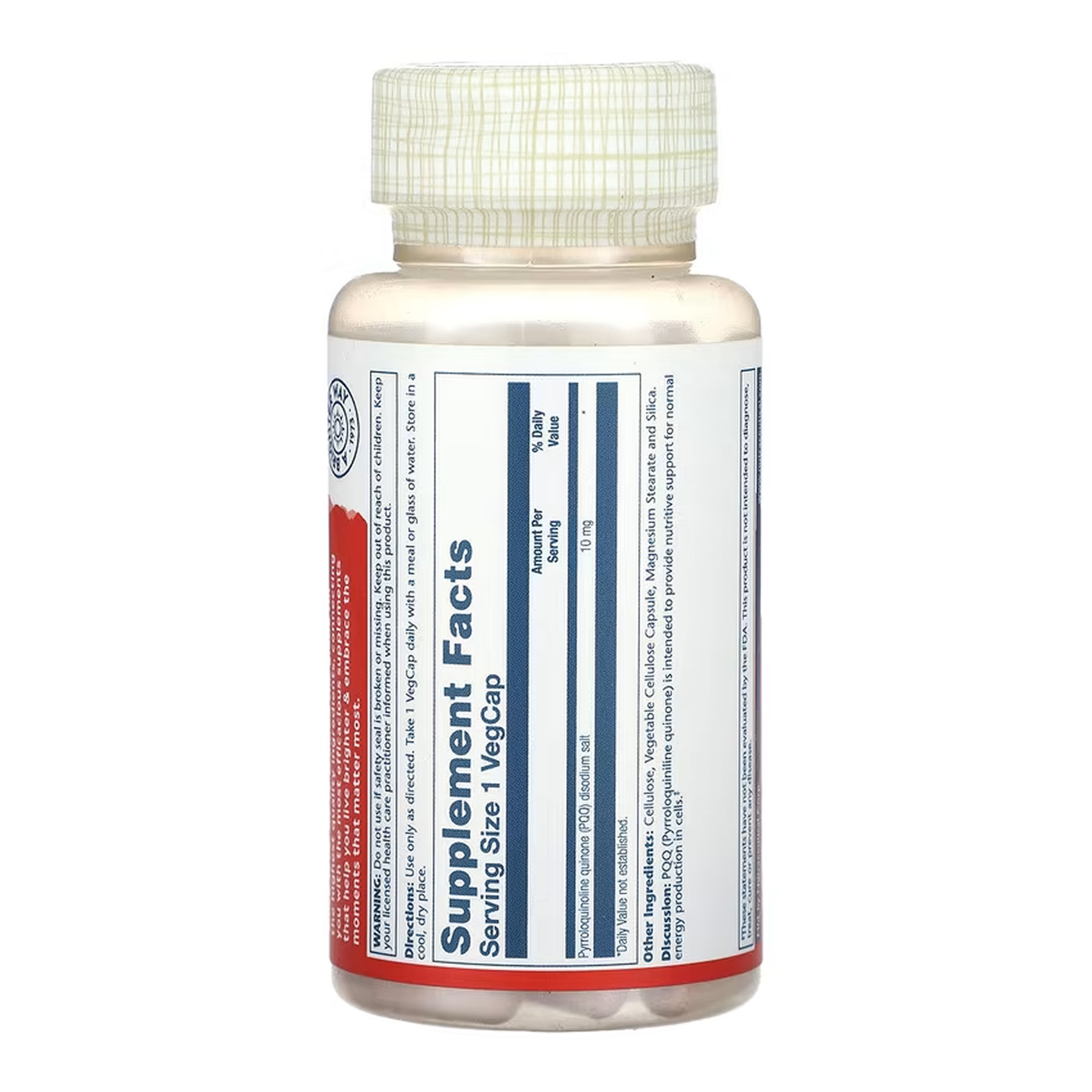 Капсули Solaray PQQ 10mg - 30 vcaps 2023-10-6785