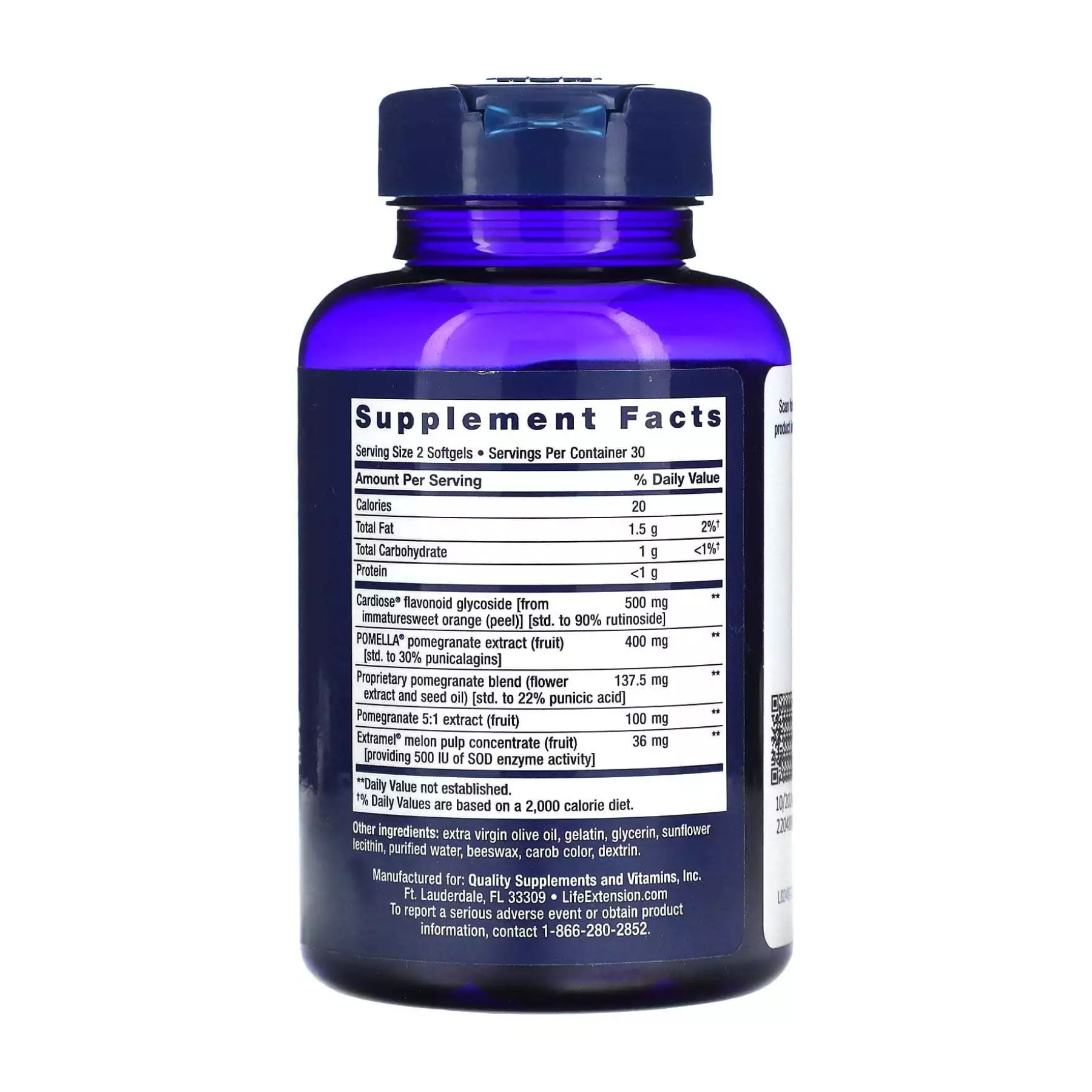 Софт гелеві капсули Life Extension Endothelial Defense™ Pomegranate Plus - 60 softgels 2023-10-5216