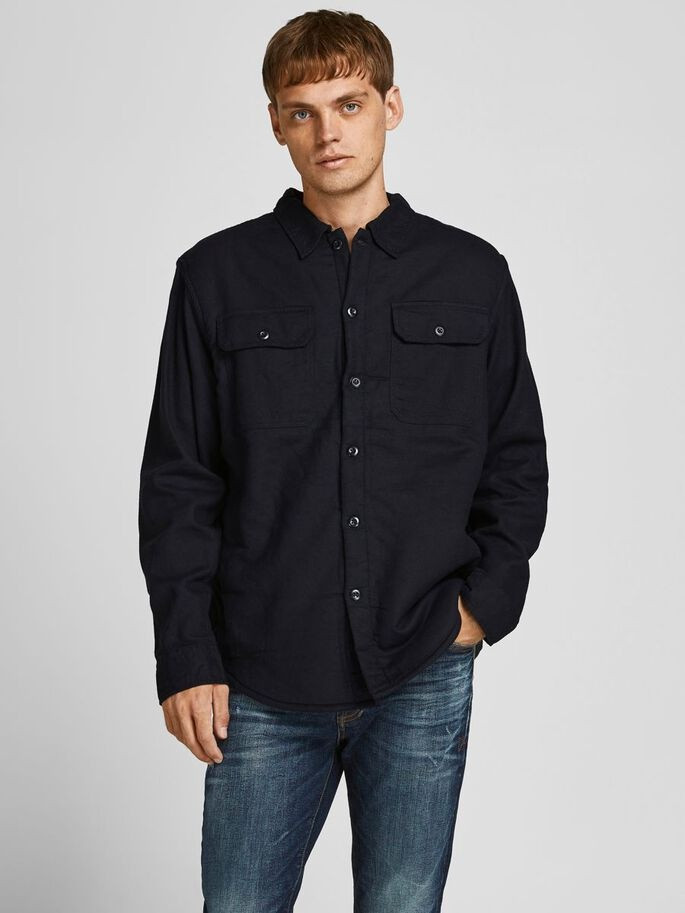 Сорочка JORWILLIAM TEDDY OVERSHIRT LS 12197075-Black-Fit:/OVERSHIRT Jack&Jones L Чорний 12197075-Black-Fit:/OVERS
