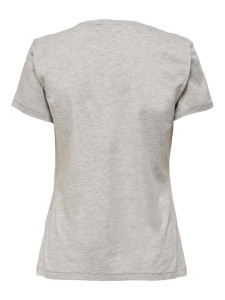 Футболка ONLJENNI LIFE FIT S/S TOP BOX JRS 15249479-Light Grey Melange-Print:FACE ONLY L Сірий 15249479-LIGHT GREY MELAN
