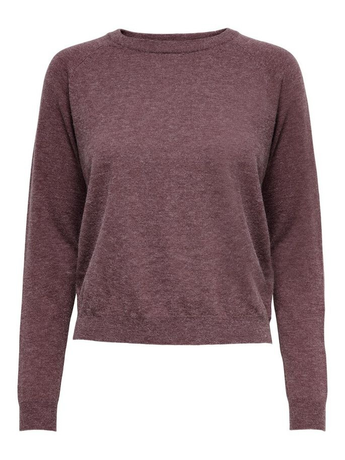 Пуловер ONLYOUNGER L/S PULLOVER KNT 15238340-Rose Brown-Detail:W. MELANGE ONLY S Бордовий 15238340-Rose Brown-Detai