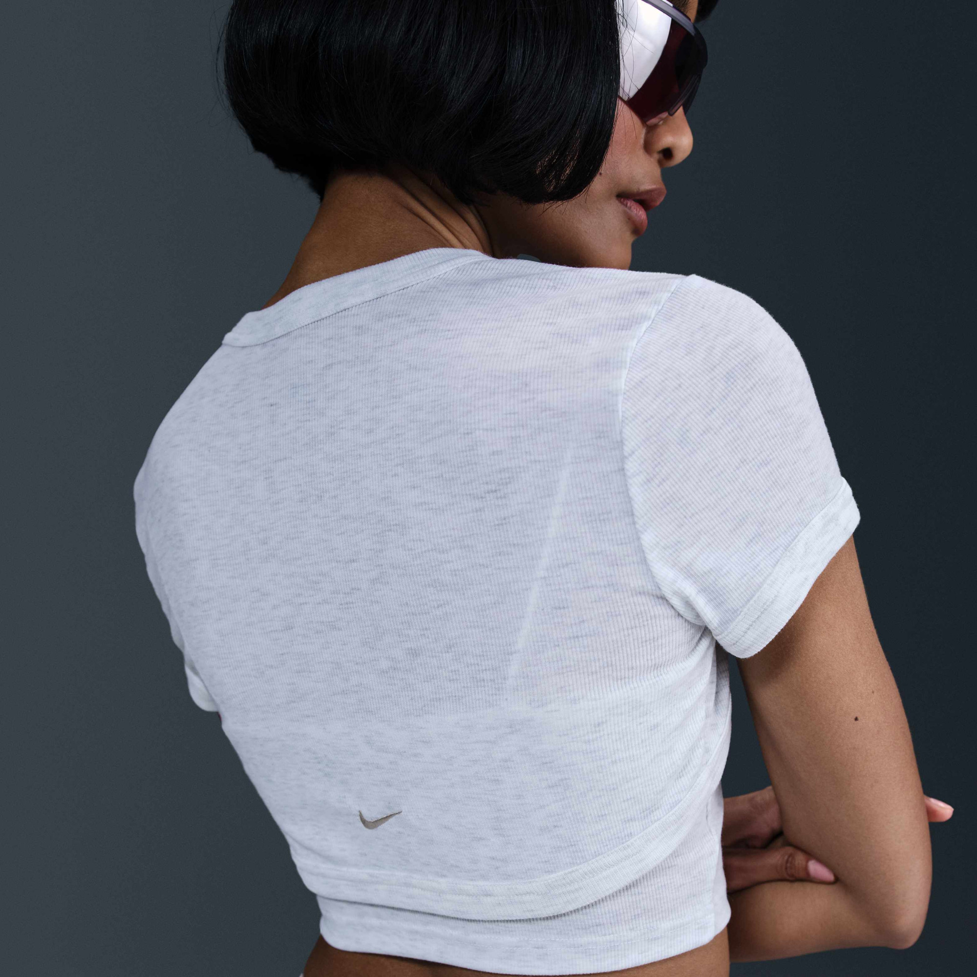 Футболка жіноча Nike Tight Cropped Mini-Rib 2-In-1 Grey HJ1299-051
